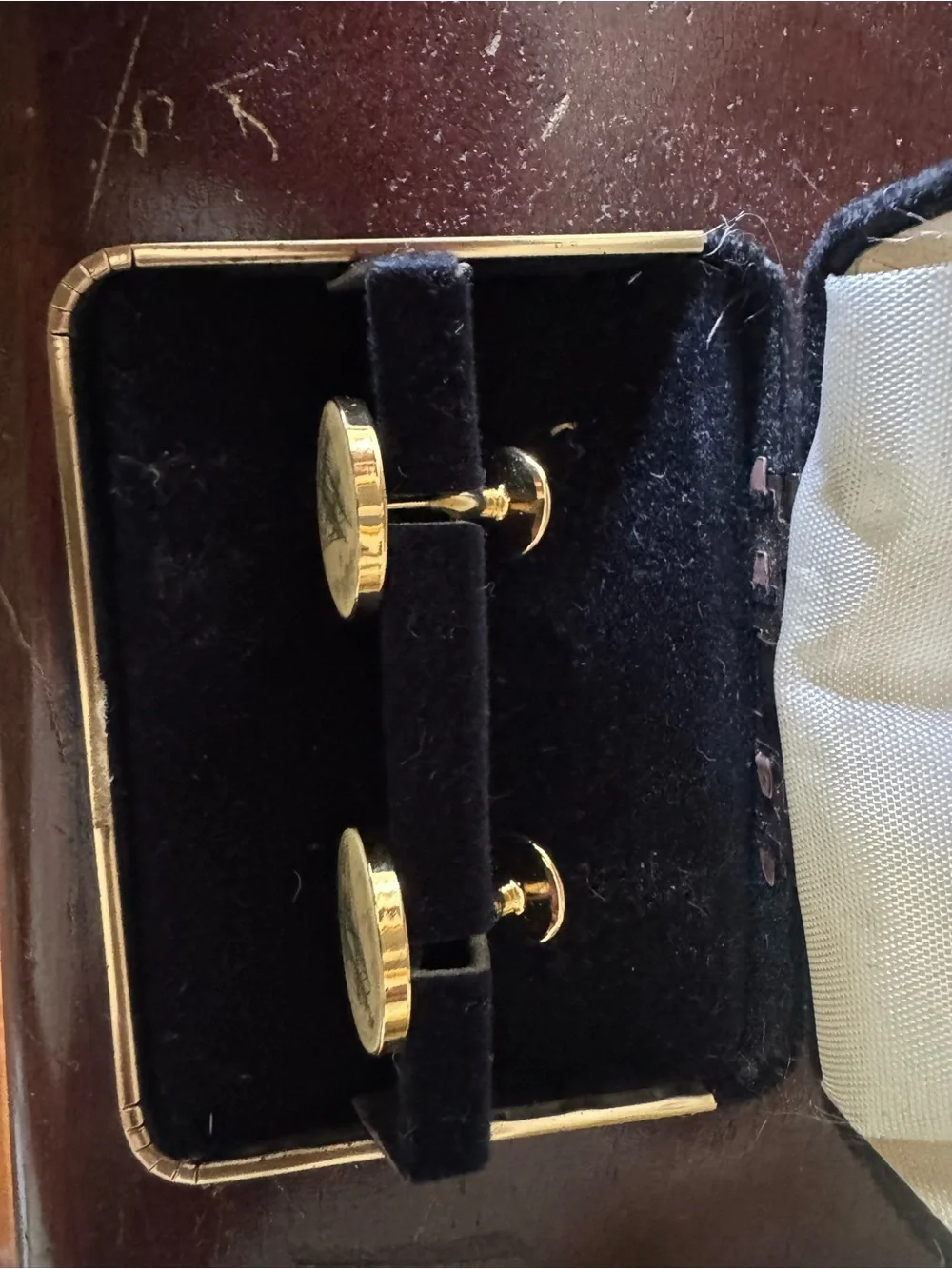 Vintage Barlow nautical scrimshaw style cufflinks